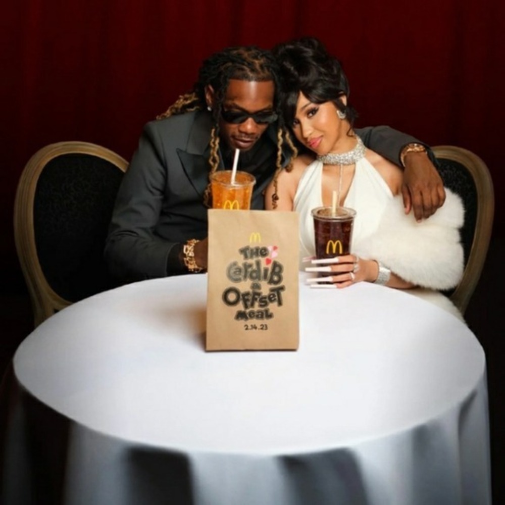 Cardi B Offset Valentine's Day Promo‎ McDonald's Crew Tee - Picture 5 of 8